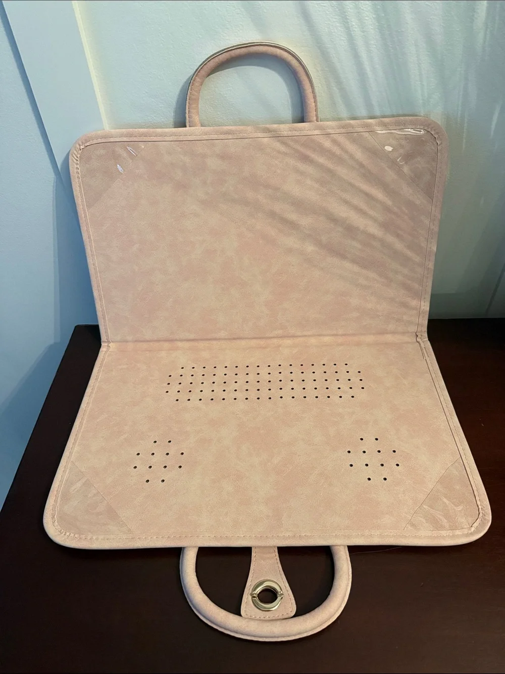 Tablet Carrying Case - Pink Faux Suede